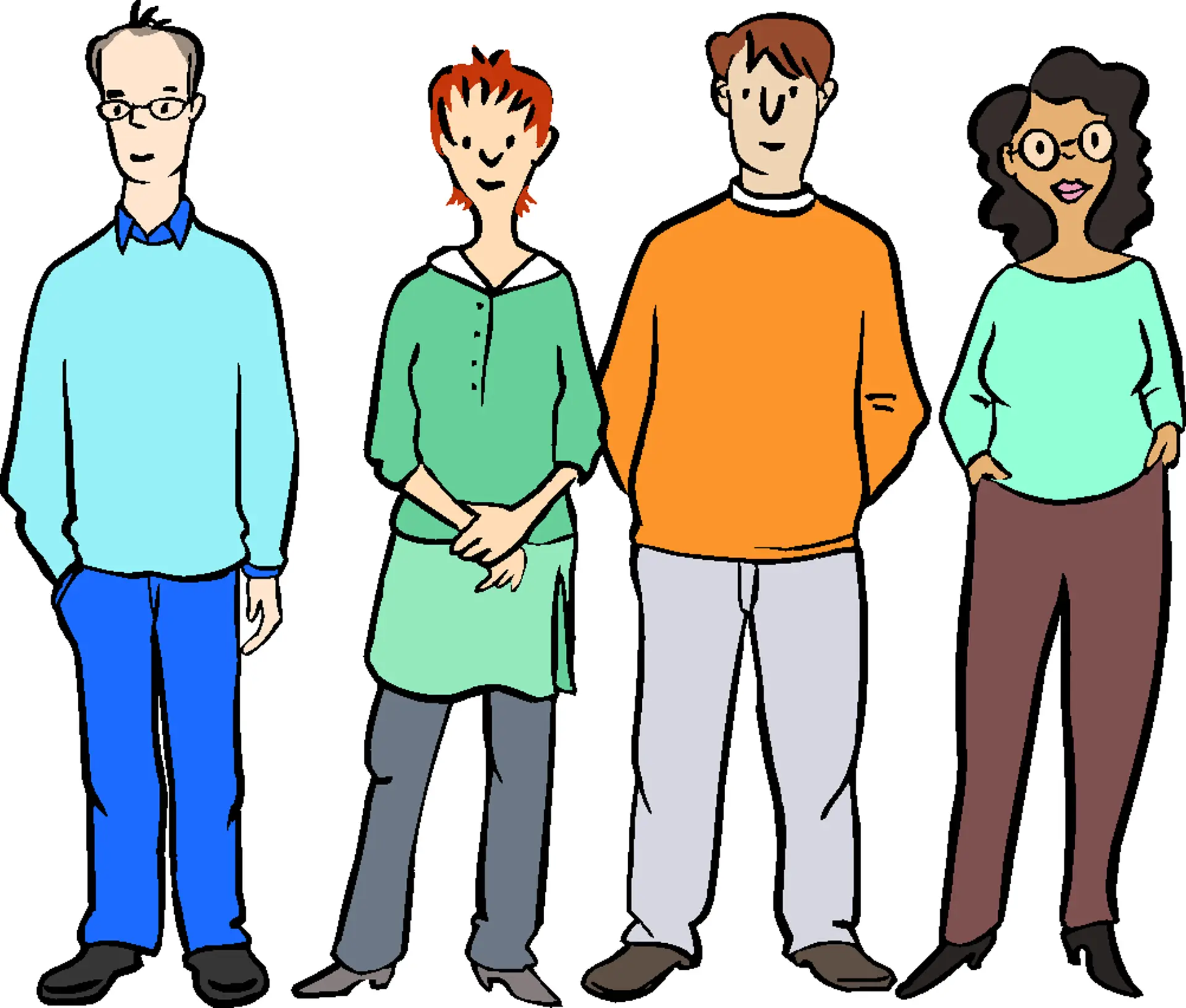 Eine Illustration von einer Frau, die am Tisch sitzt und sich Notizen auf einem großen Blatt Papier macht